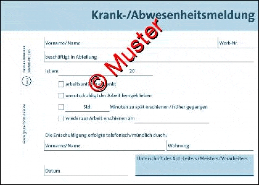 Krank-/Abwesenheitsmeldung