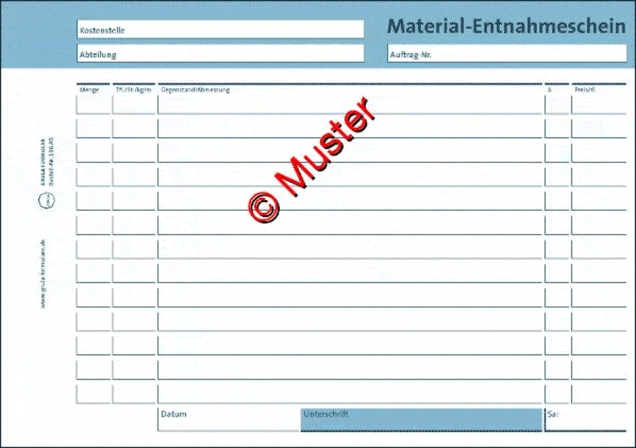 Material-Entnahmeschein