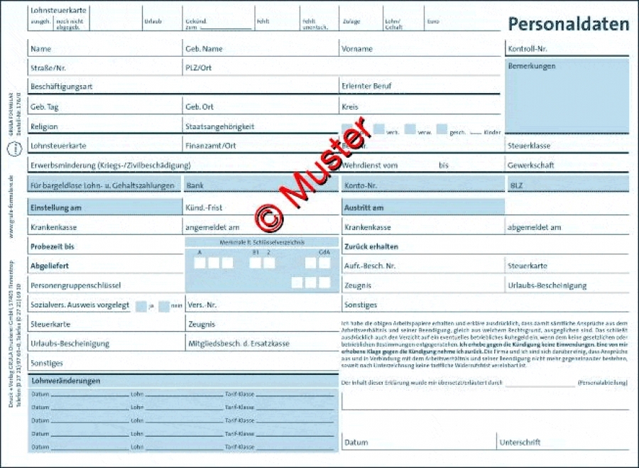 Personaldaten-Karteitasche „PERKARTA“